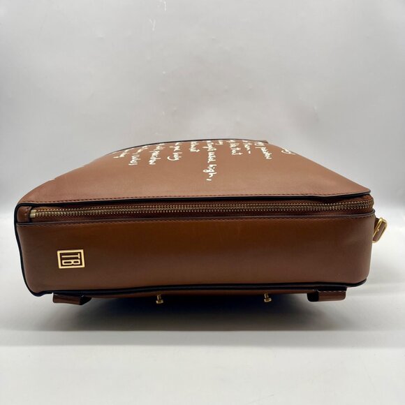 Tory Burch Brown Leather Miller Poetry Large Messenger Bag - Picture 3 of 12